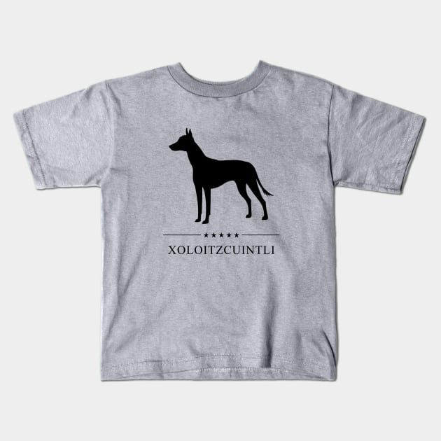 Xoloitzcuintli Black Silhouette Kids T-Shirt by millersye